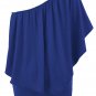 Multiple Dressing Layered Blue Mini Poncho Dress