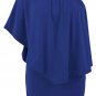 Multiple Dressing Layered Blue Mini Poncho Dress