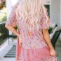 Multicolor Hibiscus Floral Print Ruffle Mini Dress