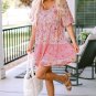 Multicolor Hibiscus Floral Print Ruffle Mini Dress