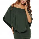 Multiple Dressing Layered Army Green Mini Poncho Dress