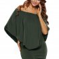 Multiple Dressing Layered Army Green Mini Poncho Dress