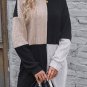 Black Ribbed Color Block Drop Shoulder Long Sleeve Mini Dress