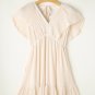 Beige Textured Deep V Neck Cutout Back Mini Dress