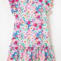 Multicolour Floral Print Flutter Sleeve Ruffled Mini Dress