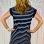 Navy Blue Quarter Zip Collared Cap Sleeve Mini Dress
