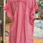 Pink Ruffled Short Sleeve Buttoned Denim Mini Dress