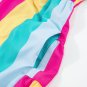 Rose Stripe Colorblock Short Sleeve Mini Shirt Dress