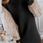 Black Sequin Puff Sleeve Shift Mini Dress