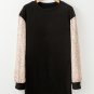 Black Sequin Puff Sleeve Shift Mini Dress