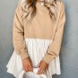 Pale Khaki Sweatshirt Poplin Mini Dress
