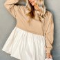 Pale Khaki Sweatshirt Poplin Mini Dress