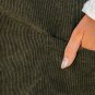 Vineyard Green Solid Front Pockets Sleeveless Corduroy Overall Dress