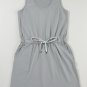 Gray Sleeveless Drawstring Waist Mini Dress