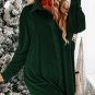 Blackish Green Velvet Button Front Shirt Mini Dress