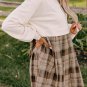 Beige Plaid Patchwork High Waist Sweatshirt Mini Dress