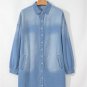 Beau Blue Risen Medium Washed Denim Shirt Dress