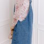 Dusk Blue Wide Strap Button Front Pocketed Denim Mini Dress