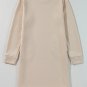 Apricot Solid Color Textured Long Sleeve Shift Dress