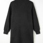 Black Jacquard Textured Quarter Zipper Shift Mini Dress