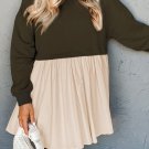 Jungle Green Sweatshirt Poplin Mini Dress