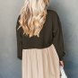 Jungle Green Sweatshirt Poplin Mini Dress