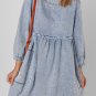 Beau Blue Light Wash High Waist Loose Fit Denim Mini Dress