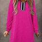 Rose Red Jacquard Textured Quarter Zipper Shift Mini Dress