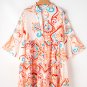 Orange Tribal Bracelet Sleeve Buttoned Mini Dress