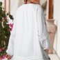 White Floral Print Boho Tassel Tie Split Neck Tucking Detail Mini Dress