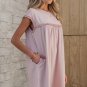 Oatmeal Frilled Trim Crew Neck Loose Fit Mini Dress
