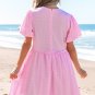 Bonbon Textured Bubble Sleeve High Waist Mini Dress