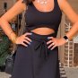Black Cut Out Front High Waist Tank Mini Dress