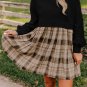 Black Plaid Patchwork High Waist Sweatshirt Mini Dress