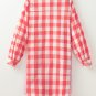 Pink Oversized Plaid Puff Sleeve Round Hem Shirt Dress