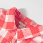 Pink Oversized Plaid Puff Sleeve Round Hem Shirt Dress