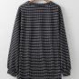 Black Striped V Neck Long Puff Sleeve Shift Dress