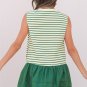 Green Stripe Woven Ruffled Sleeveless Mini Dress