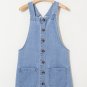Beau Blue Wide Strap Button Front Pocketed Denim Mini Dress