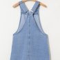 Beau Blue Wide Strap Button Front Pocketed Denim Mini Dress