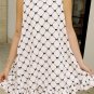 White Bow Checker Pearled Buttons Back Ruffled Sleeveless Mini Dress