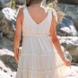 Oatmeal Solid Color Tied Straps Ruffle Tiered Mini Dress