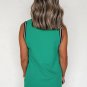 Mint Green Color Contrast Trim V Neck Shift Sleeveless Mini Dress