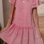 Sachet Pink Mineral Wash Raw Edge Ruffle Mini Dress