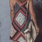 Red Geometric Paisley Print Sleeveless Shift Mini Dress