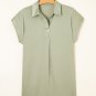 Laurel Green Buttoned Collar Shift T Shirt Mini Dress