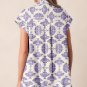 Sky Blue Printed Shirt Collar Half Button A-line Mini Dress