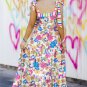 Rose Red Striped Trim Self-tie Straps Floral Maxi Dress