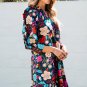 Green Floral Print Puff Sleeve Ruffled Mini Dress