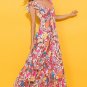 Pink Floral Print Sleeveless Ruffle Tiered Maxi Dress